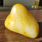 方言镇店之宝玉龙河籽料珍稀俏色一口气金包银羊脂白玉原石玩料F