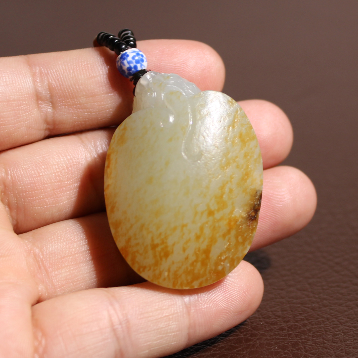 天然和田玉新疆和田玉籽料撒金皮高青白玉龙龟玉挂件送礼Q