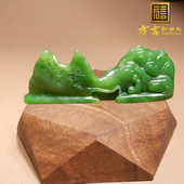 火力和田玉精品特色新疆老熟如酥戈壁料碧玉山水悟道摆件A1
