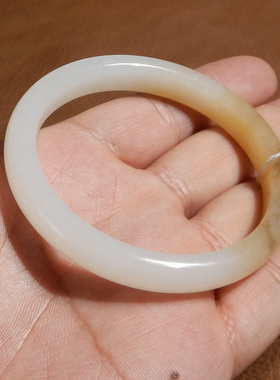 玉禧珠宝天然和田玉新疆且末细腻油润糖白玉51MM手镯送礼Q
