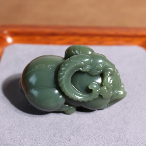 玉禧珠宝稀缺新疆无结构沙枣青籽料和田玉洋洋如意圆润手把件A1