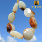 方言一手镇店之宝老熟如酥8颗带红皮羊脂玉籽料手串原石豪华手链F
