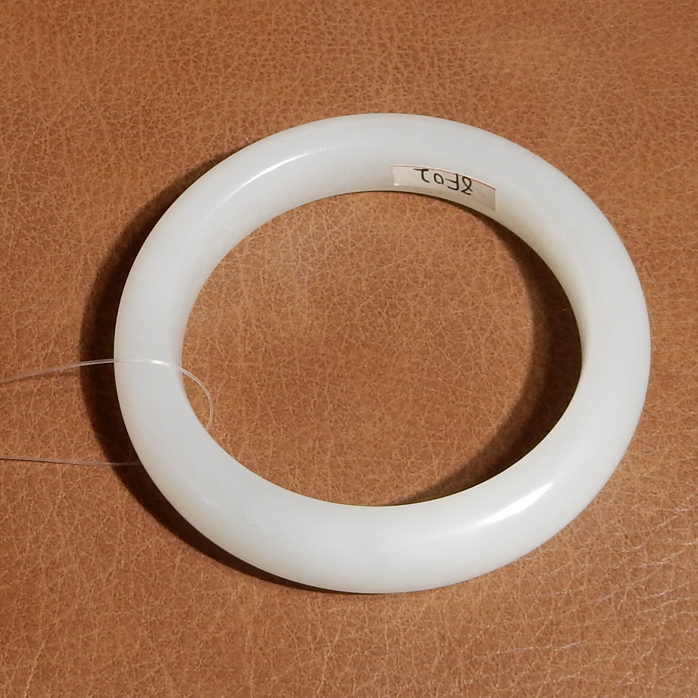 玉禧珠宝和田玉青海料羊脂白温润细腻白玉57mm简约百搭手镯Q