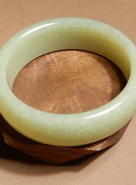 方言和田玉新疆且末蓝色基调手镯