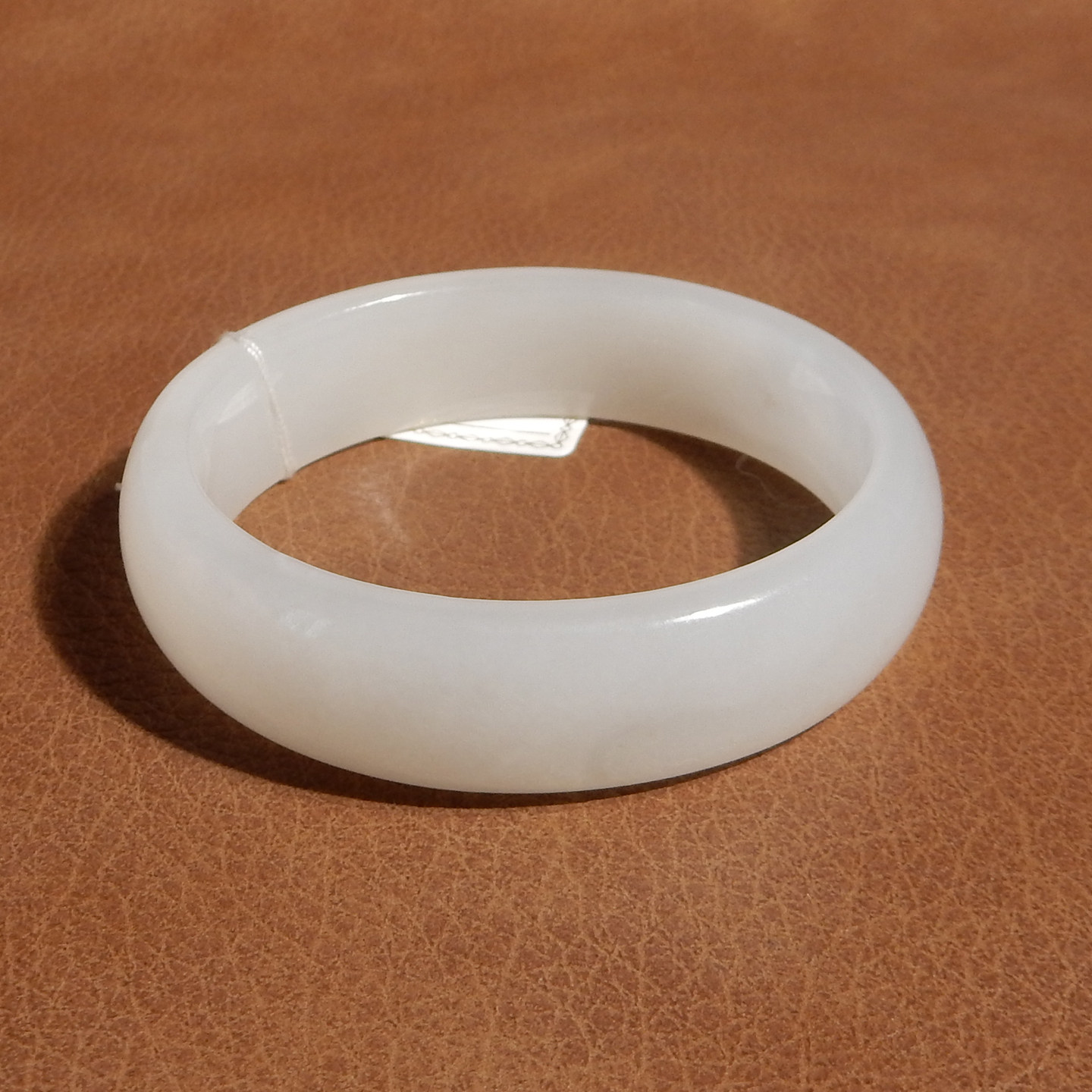 玉禧珠宝和田玉青海料羊脂白温润细腻白玉57mm宽版气质手镯Q