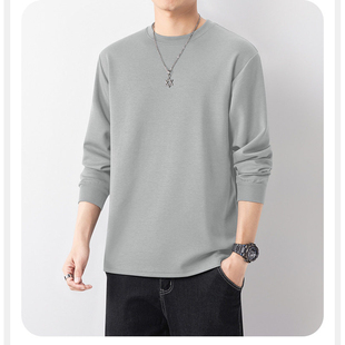 加厚保暖打底衫 简约卫衣新款 男潮 t恤男士 280G重磅丝光莫代尔长袖