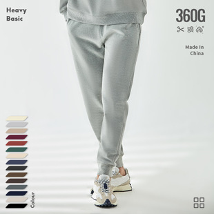 收口抽绳休闲卫裤 欧美潮牌流美式 重磅纯棉复古日系运动束腿小脚裤