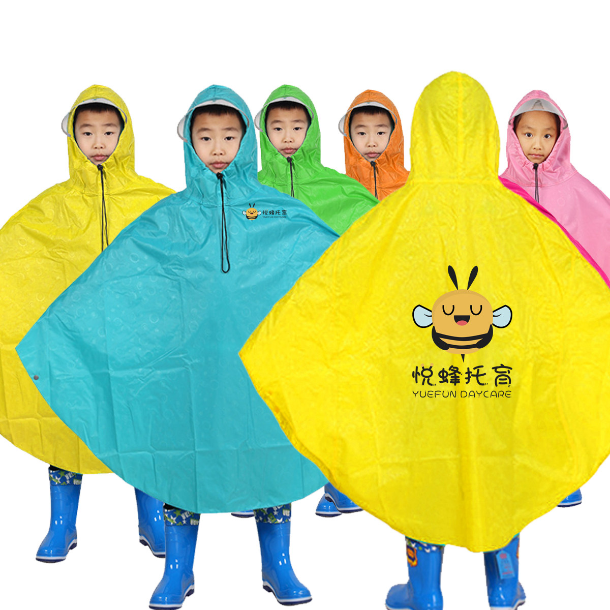 儿童雨衣定制小学生斗篷雨披印字logo套头防水无袖托管班接送服