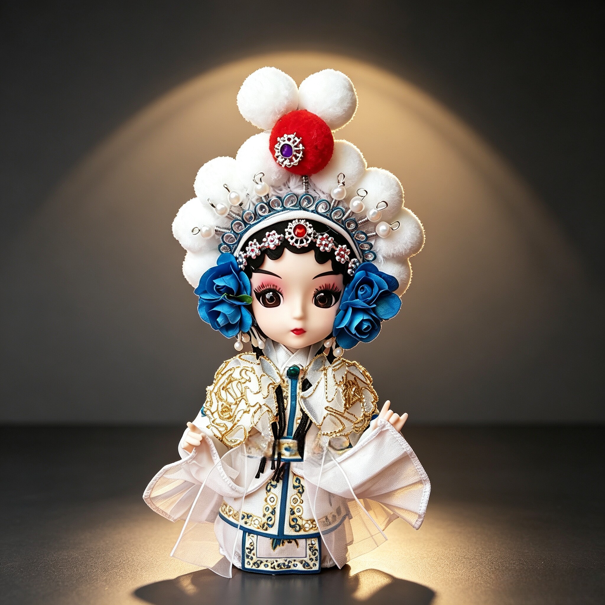 中国风戏曲绢人摆件传统工艺品图片