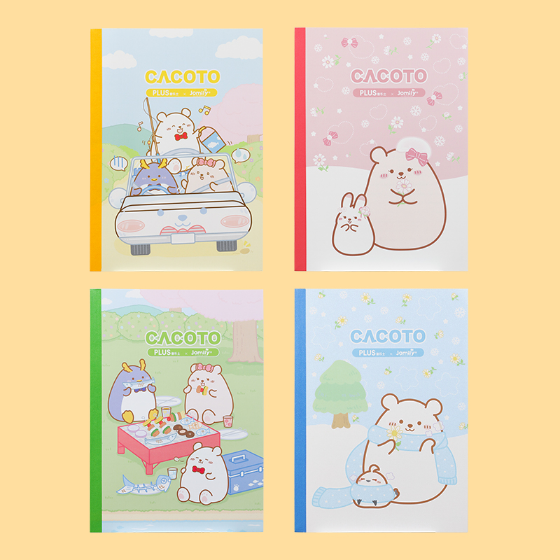 日本PLUS普乐士Jomily联名限定笔记本记事本A5 B5无线装订本学生简约日记本可爱卡通错题本子