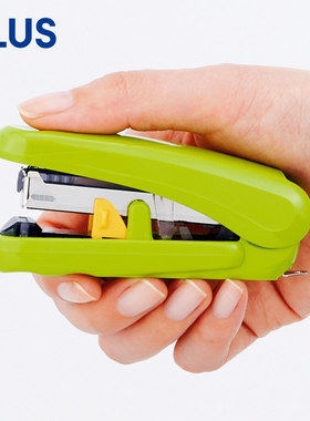 日本PLUS普乐士ST-010XH啪嗒订书机便携型可以调节深浅迷你订书机学生用女小号型订书器可调节装订深度