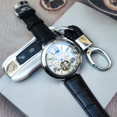 日历酒东方机芯手表男士 机械表全自动全镂空真皮带个性 夜光男表