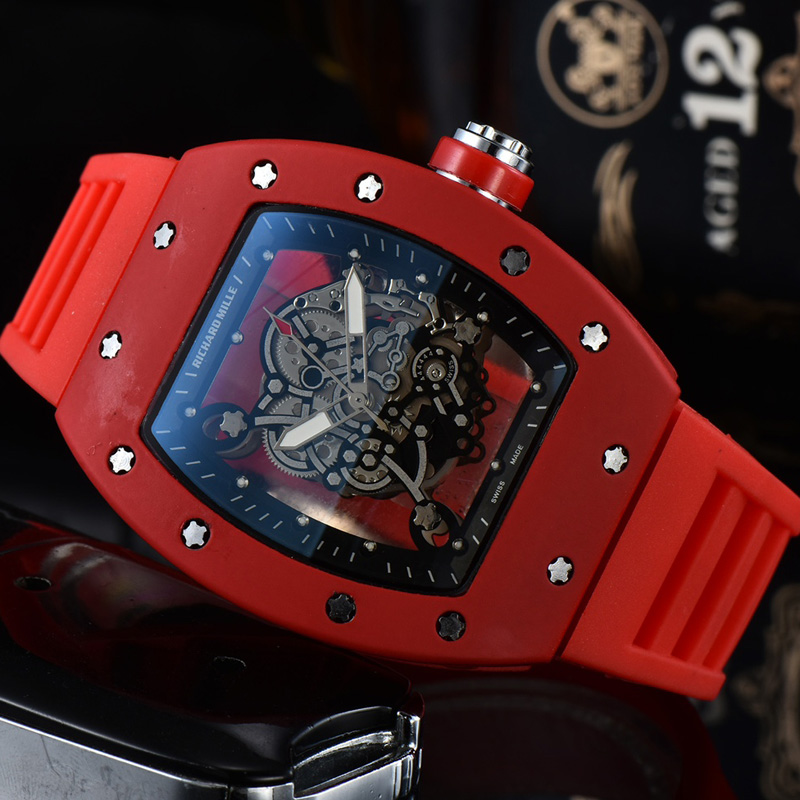 thumbnail for (Richard Miller) fashion temperament student sports hollow barrel type quartz transparent watch automatic watch