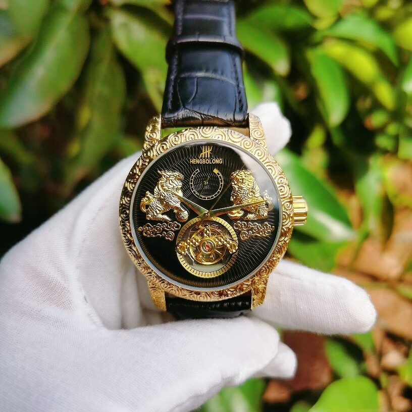 旺财双麒麟陀飞轮机械大盘男士腕表全自动机械表欧美招财进宝手表,手表,配件,淘宝优惠券,粉丝福利购,淘宝优惠卷