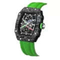 Carbon Fiber Pattern-Nylon Belt-Black Shell Green Surface Green Belt