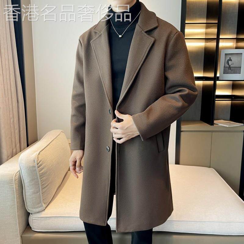 高端毛呢大衣外套男士中长款2026年新款冬季加厚呢子风衣男款冬装