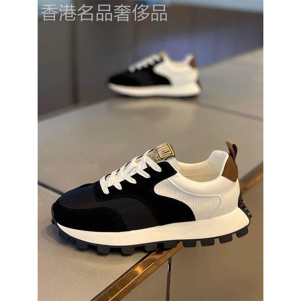 潮牌阿甘鞋男皮面2025秋季款新款青春潮流拼色老爹鞋覆古休闲潮鞋