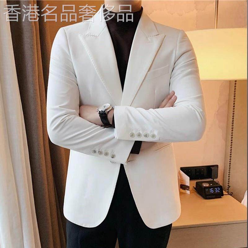 MK白色西装外套男2026新款春秋季商务高端男士休闲西服潮牌单西潮