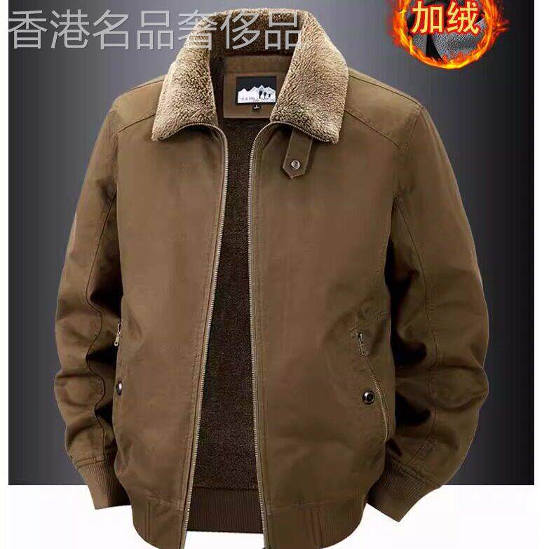 2025秋冬新款羊羔绒棉衣男士高品质痞帅加厚保暖翻领棉服大码外套