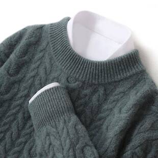 重磅加厚100%纯羊毛衫男士冬季半高领毛衣商务休闲针织打底羊绒衫