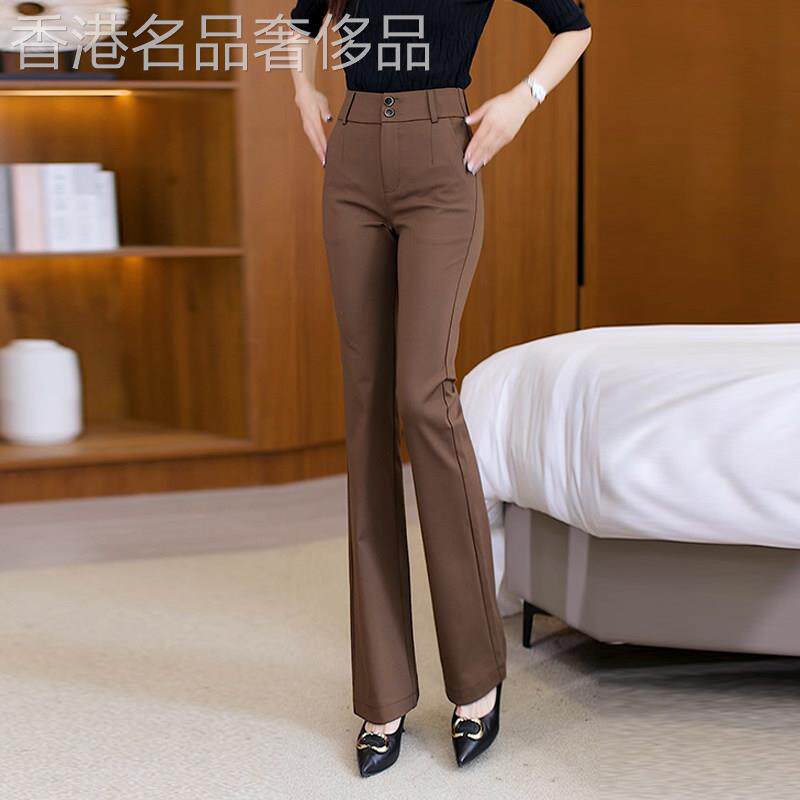 微喇叭裤女2025秋冬新款职业西装裤显高高腰百搭垂感加绒休闲裤子