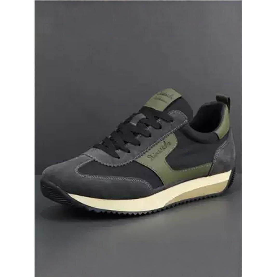 男鞋秋冬季2025新款布面透气运动板鞋时尚真皮软底防滑跑步休闲鞋