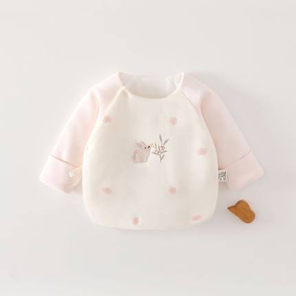 新生婴儿衣服冬款加厚半背衣秋冬季初生宝宝冬天a类纯棉夹棉上衣