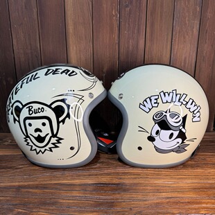 台湾海鸟 BUCO 菲力猫复古4/3小盔体头盔 有CCC认证和台湾CNS认证