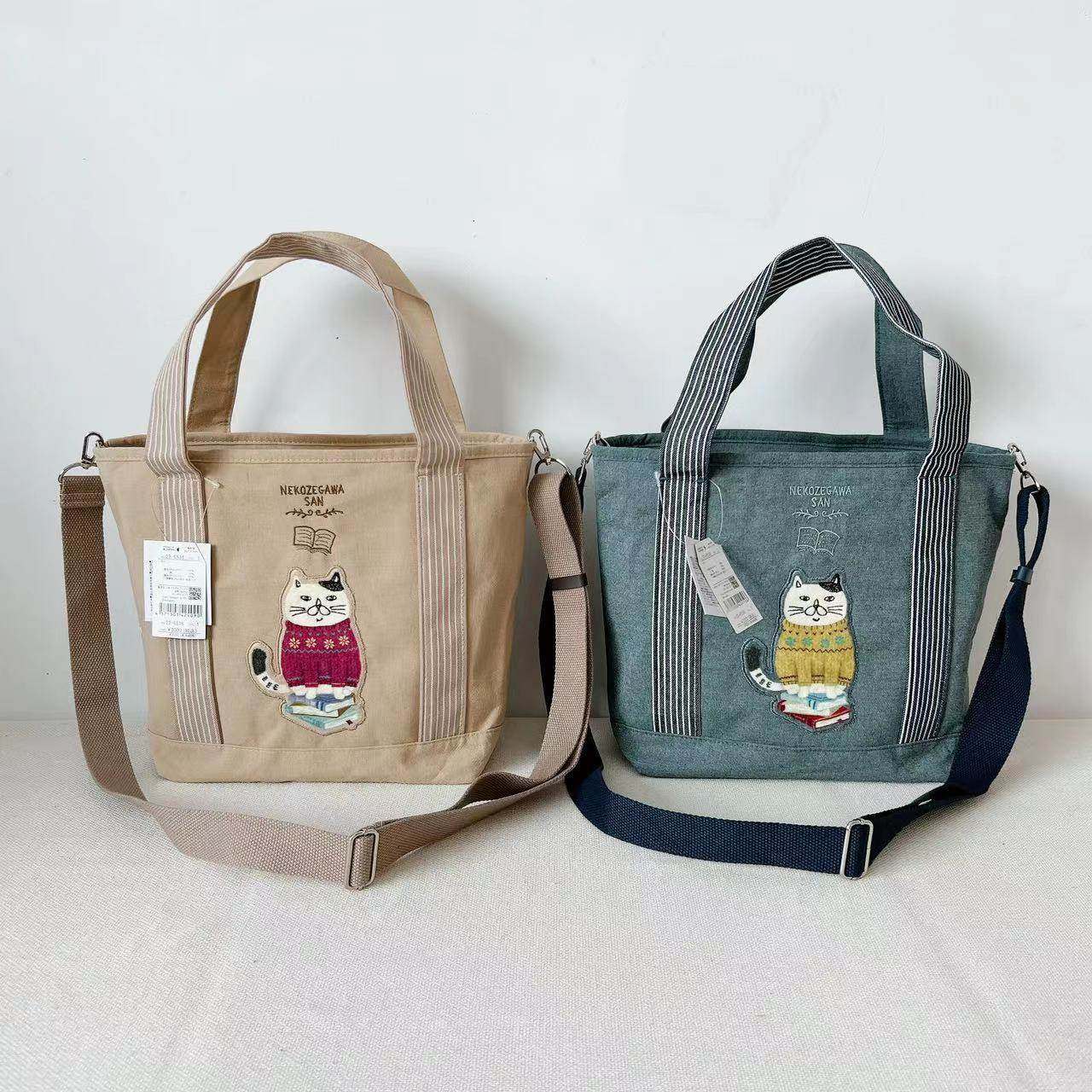 日本kusuguru刺绣胖猫斜挎包单肩包手提包手拎饭盒包逛街购物961,箱包皮具/热销女包/男包,通用款女包,淘宝优惠券,粉丝福利购,淘宝优惠卷