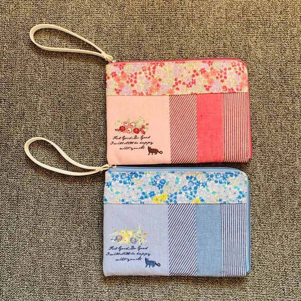 日本新款碎花猫咪咪刺绣收纳钱包证件包护照包手提手拎包卡包支票,箱包皮具/热销女包/男包,钱包,淘宝优惠券,粉丝福利购,淘宝优惠卷