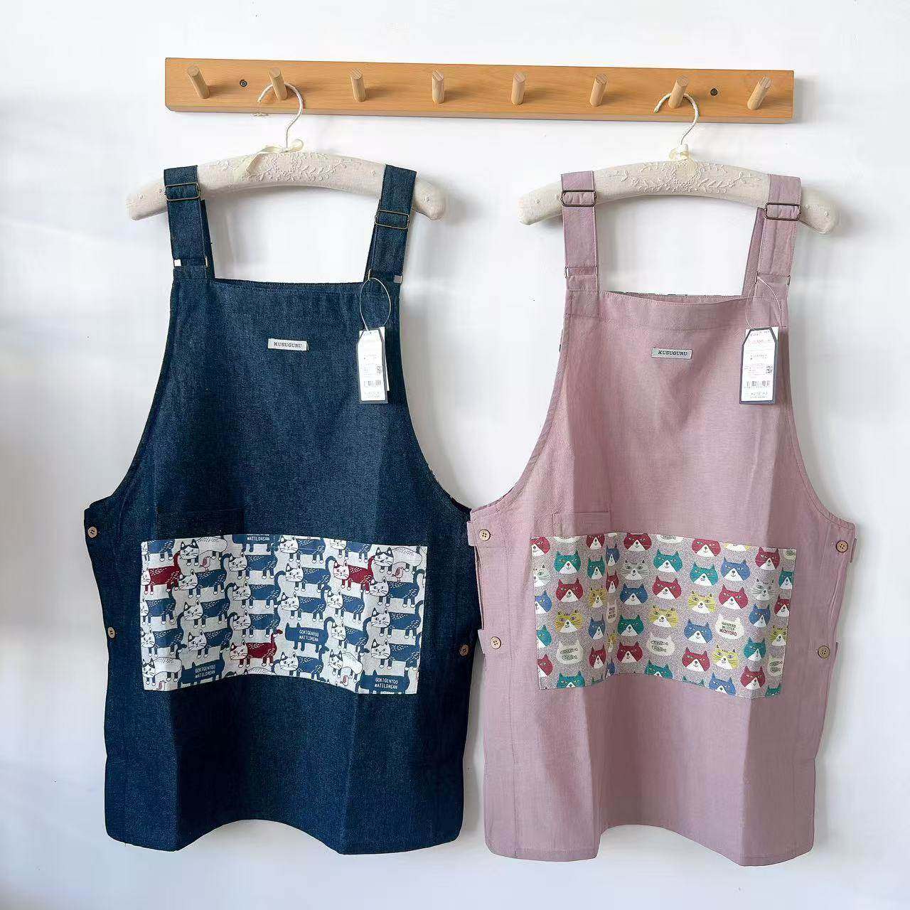 日本Kusuguru猫咪印花家务围裙防油防污花艺烘焙卡通可爱305,家庭/个人清洁工具,围裙,淘宝优惠券,粉丝福利购,淘宝优惠卷