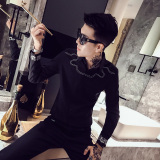 2026春夏小伙定位图腾刺绣男士韩版潮流长袖衬衣C092/P60控78，男装衬衫，电商A243