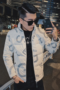 2022轻薄字母潮牌网红痞帅加厚立领休闲羽绒服袄子WY43/P135控175图片