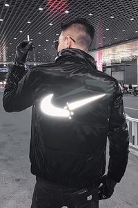 2022痞帅立领发光潮牌ins网红男友外套韩版羽绒服WY45/P155控195图片