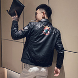 毛领加绒加厚社会青年皮衣外套韩版皮夹克WH29H/P120控145，男装夹克，电商A243