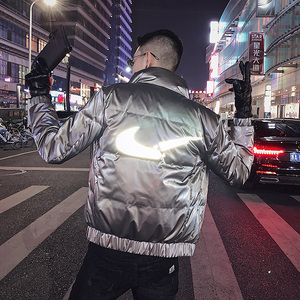 2022痞帅立领发光潮牌ins网红男友外套韩版羽绒服WY45/P155控195图片