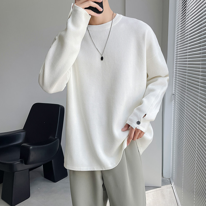 2026秋款轻熟风ins袖口开叉套头毛衣百搭纯色线衣M25/P70降！，男装针织衫/毛衣，电商A243