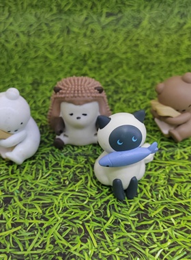 正版散货 HOT LINE 迷你Bitte Mitte 毛茸茸动物植绒刺猬小熊扭蛋