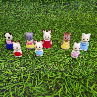 正版散货迷你森林小动物小兔子摆件收藏玩具人偶