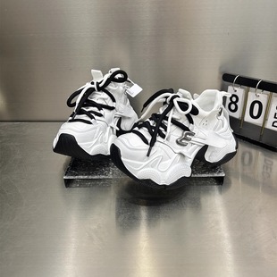 小白鞋 老爹鞋 小个子增高显脚小擦色做旧松糕运动鞋 春季 女2026新款