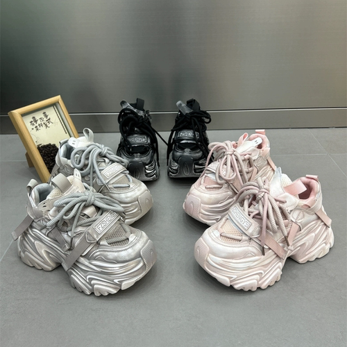 增高防滑圆头厚底老爹鞋休闲女鞋