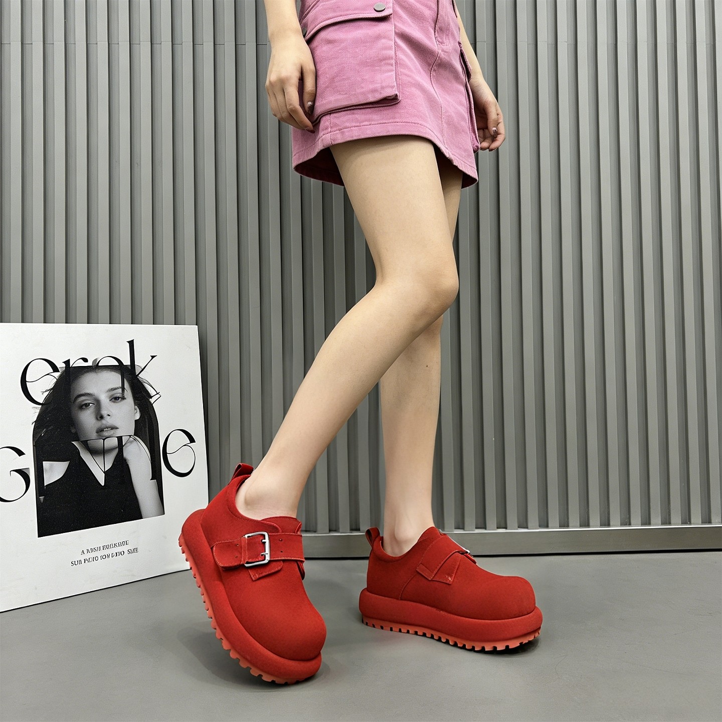 厚底勃肯鞋女2026新款春季软底软面磨砂皮一脚蹬懒人豆豆鞋乐福鞋,女鞋,勃肯鞋/软木鞋,淘宝优惠券,粉丝福利购,淘宝优惠卷