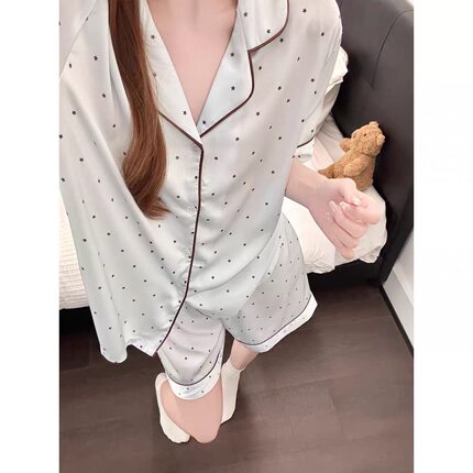 2026新款冰丝睡衣女夏季薄款短袖短裤时尚高级感家居服套装可外穿