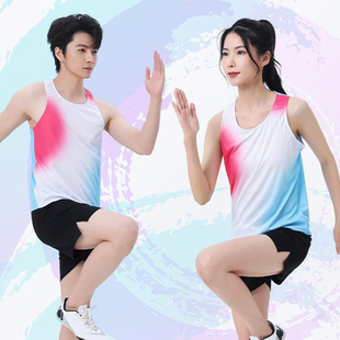 田径训练服套装男短跑马拉松背心比赛运动体考田径跑步衣服女定制