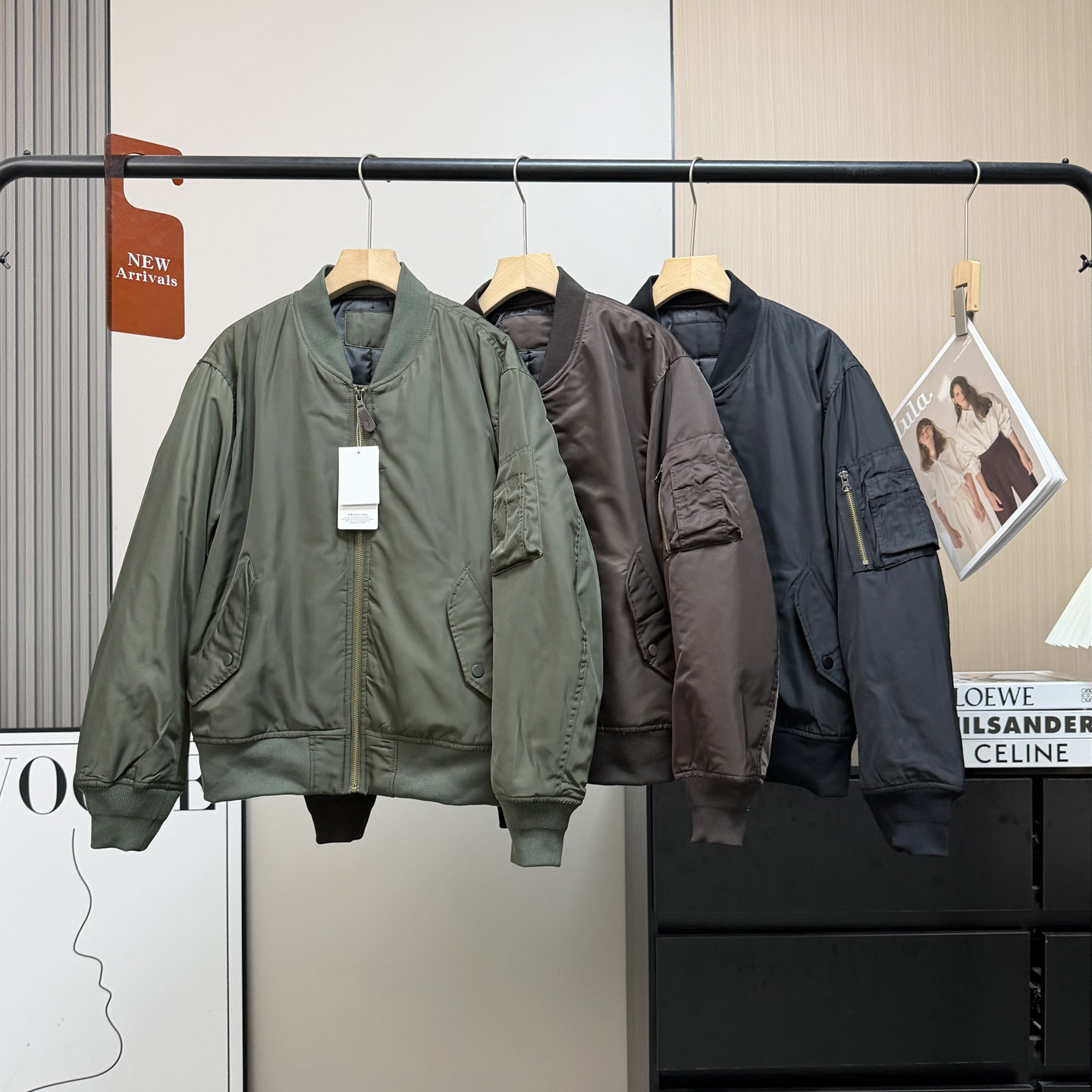 立领夹棉保暖飞行员夹克棉服外套