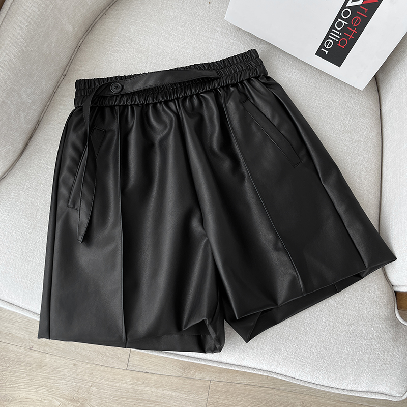 阔腿皮裤短裤靴裤