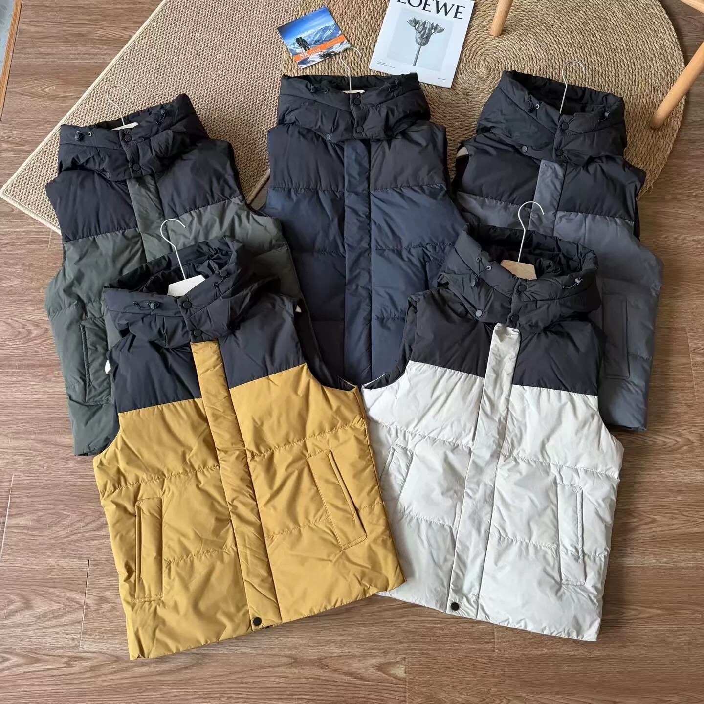 保暖90白鸭绒连帽羽绒服马甲外套