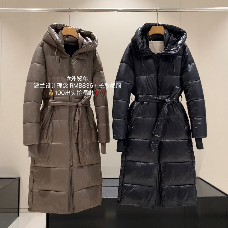 蓬松保暖高级感长款棉服外套女冬