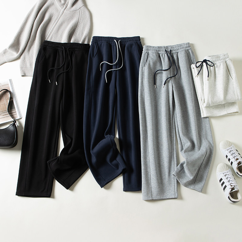 加绒保暖奥粒绒加厚香蕉阔腿裤