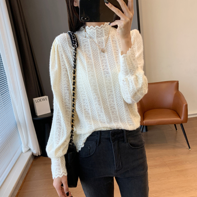 蕾丝花边镂空上衣